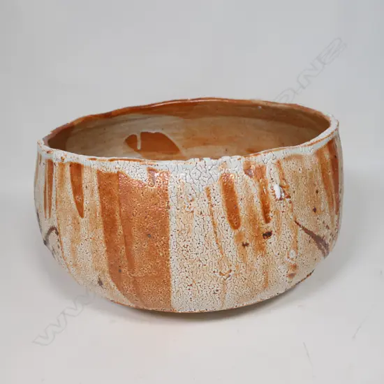 Elena Renker large and impressive shino glaze bowl,