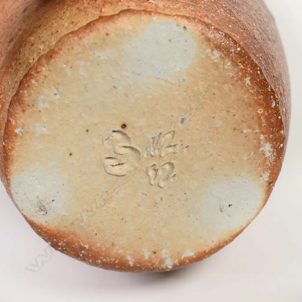 Bruce Martin anagama glazed cut-sided tapered vessel, Image 1++