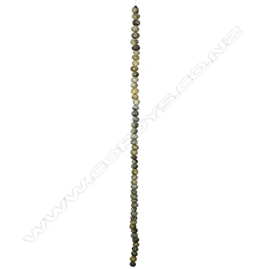 A multi pottery sphere single strand wire long sculpture 'C.A.C' Colonial Arms Company,