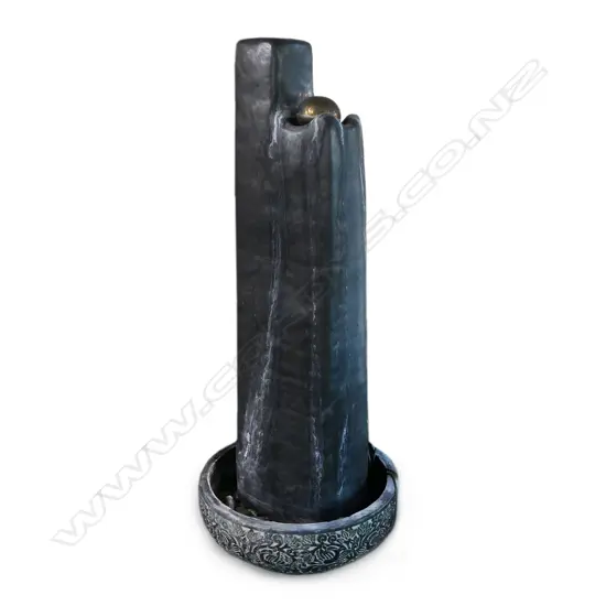 RICK RUDD LGE FLOOR STANDING BLACK SCULPTURAL WATER FEATURE