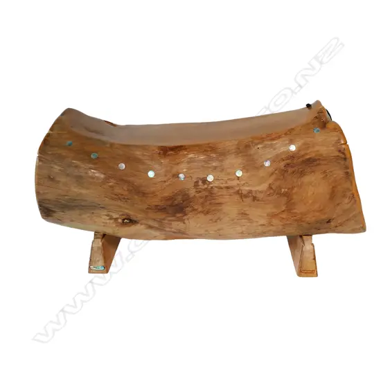 Derek Pearce (London) attributed solid lime wood carved log seat,