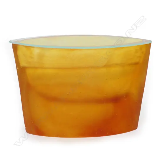A Lou Pendergrast heavy cast art glass vessel,