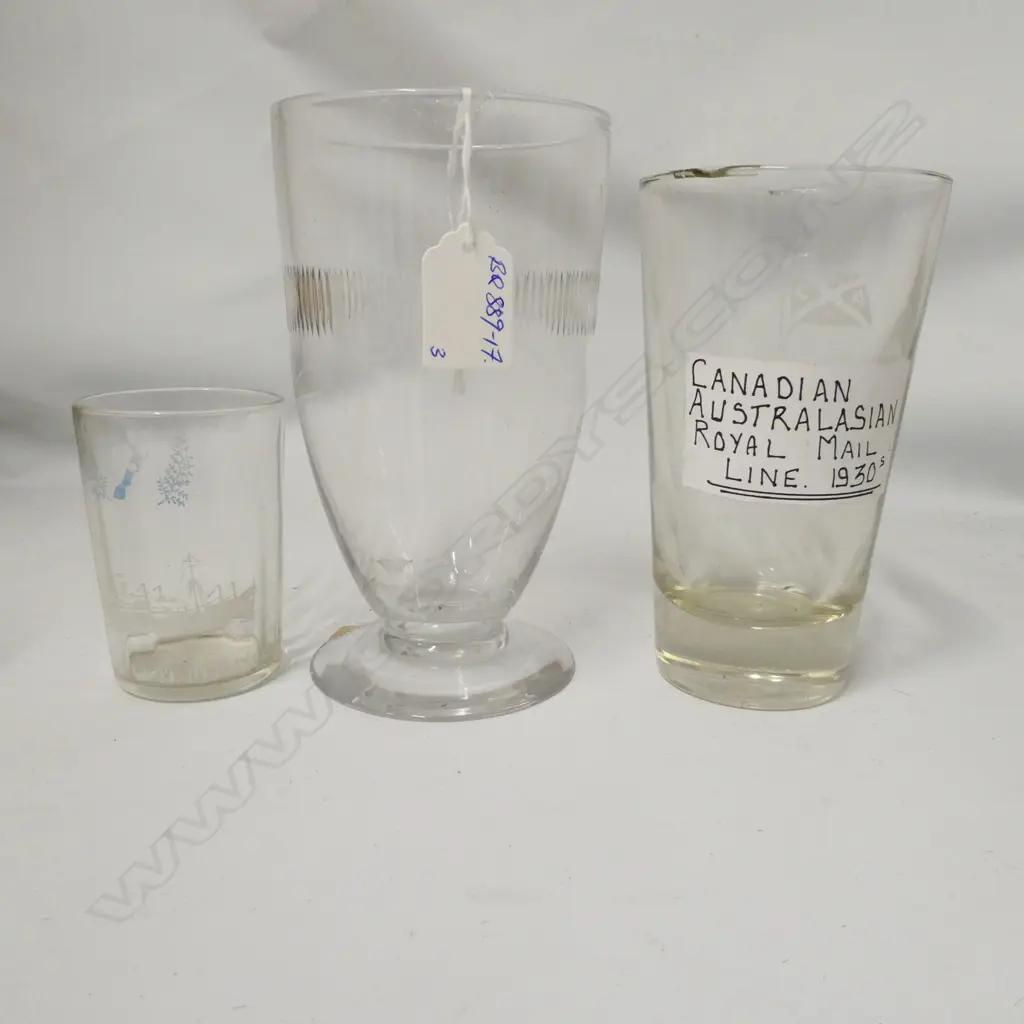 3 VINTAGE SHIPPING Co. DRINKING GLASSES... Image 1++