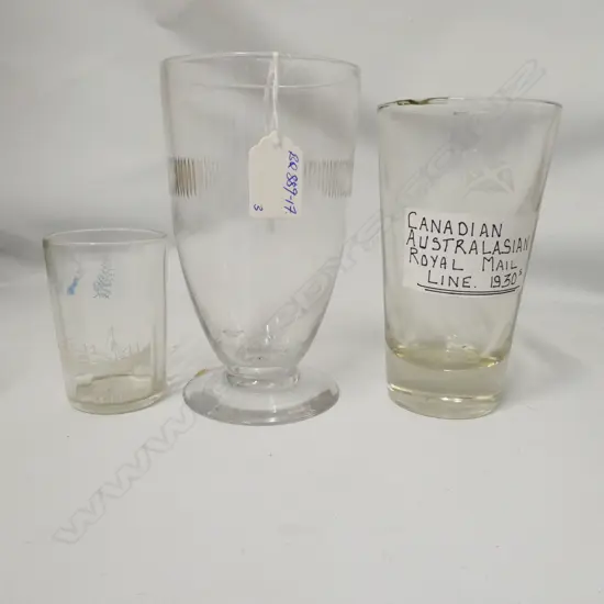 3 VINTAGE SHIPPING Co. DRINKING GLASSES...