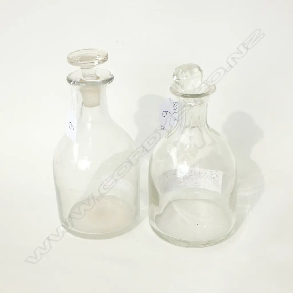 PR SHIPS GLASS DECANTERS; USS CO.LTD & NZ SHIPPING CO FEDERAL STEAM NAVIGATION C1912. TALLEST 210MM Image 1++