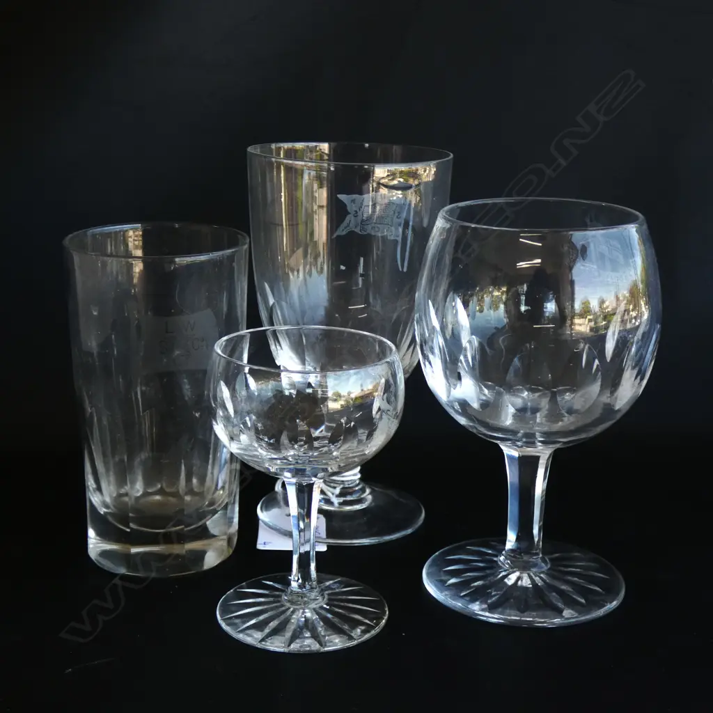 4 SHIPPING CO LOGO DRINKING GLASSES: USSCo WINE GLASS... Image 1++
