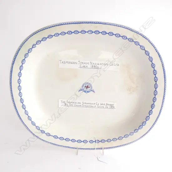 LG TASMANIAN STEAM NAVIGATION CO. MEAT PLATTER - C1880'S -  430 X 360MM