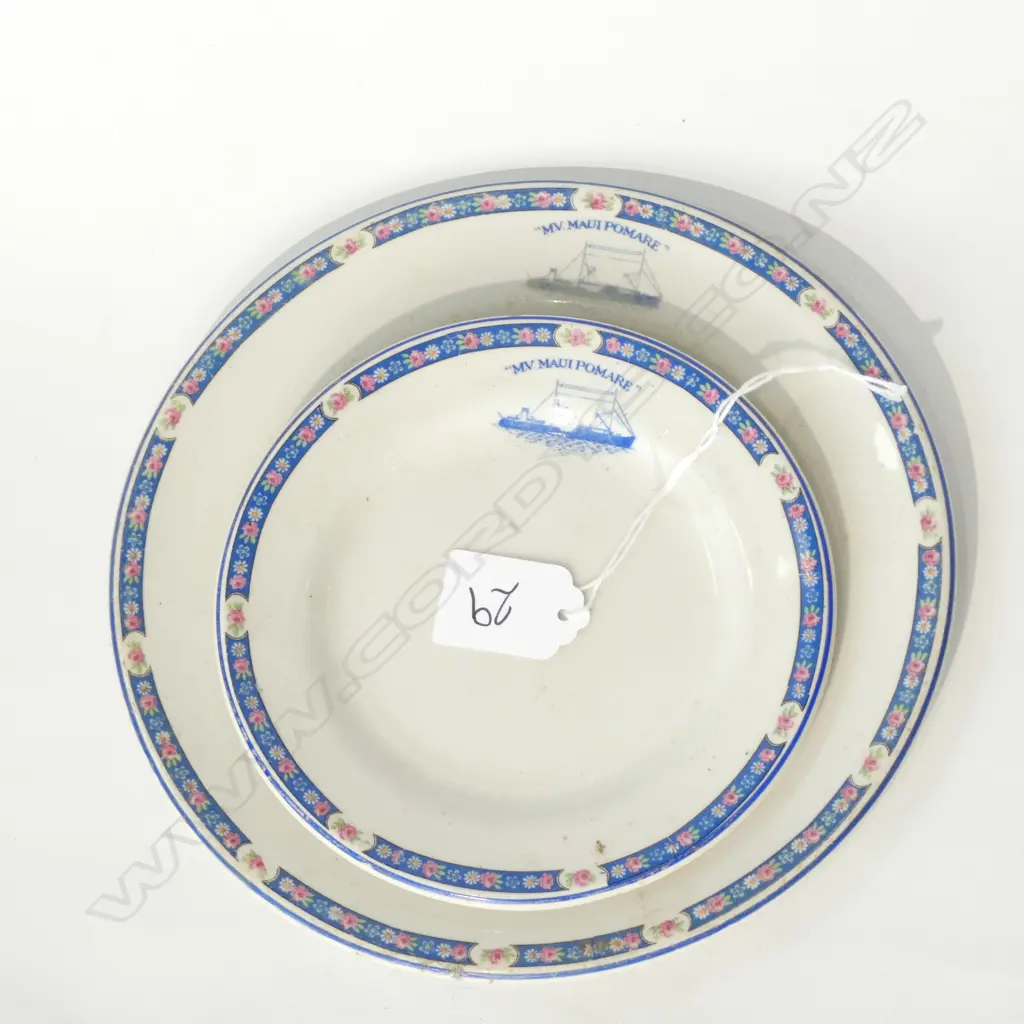 2 "M.V. MAUI POMARE" LOGO PLATES by wilkinson Ltd. Image 1++