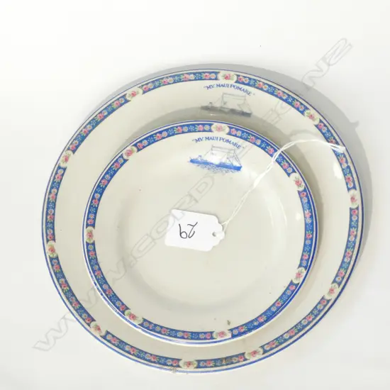 2 "M.V. MAUI POMARE" LOGO PLATES by wilkinson Ltd.