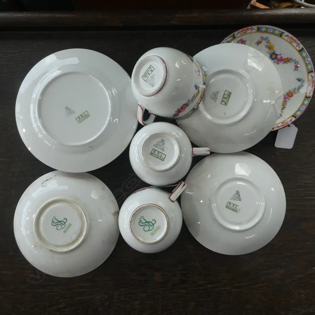 SEA SHIPPING LINE BONE CHINA CUPS / SAUCERS & PLATES  11 PCS Image 1++