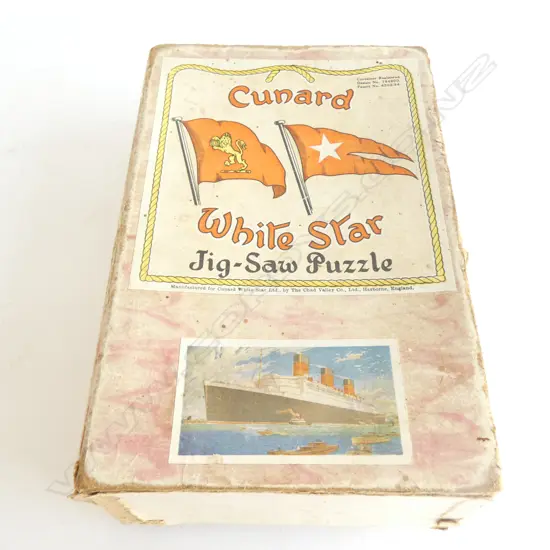 CUNARD LINE RMS QUEEN MARY 200PC WOODEN JIGSAW PUZZLE IN ORIGINAL BOX    