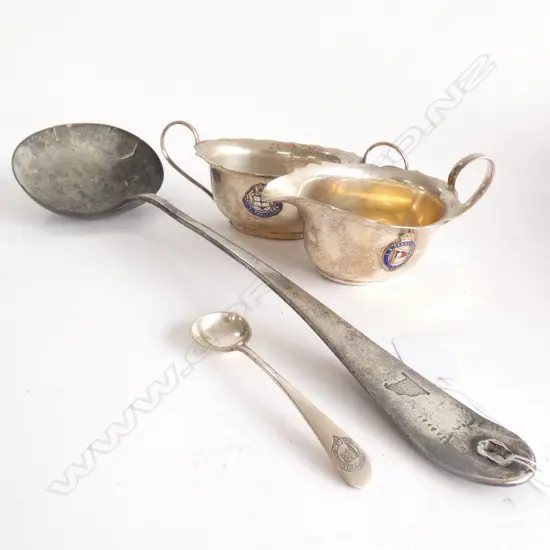 OLD SHIPS SILVER PLATE JUG / BOWL/SPOON & LADLE 