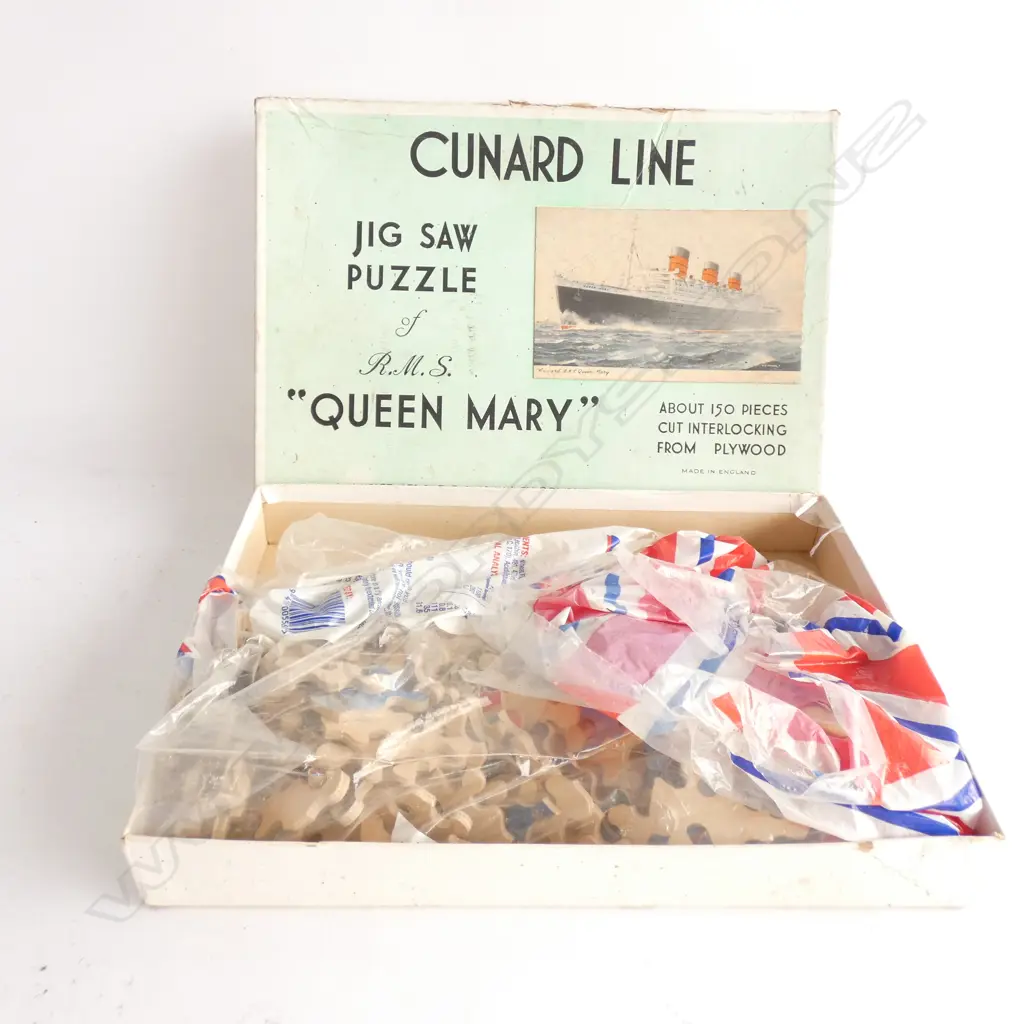 CUNARD LINE RMS QUEEN MARY 150PC JIGSAW PUZZLE IN ORIGINAL BOX almost complete Image 1++