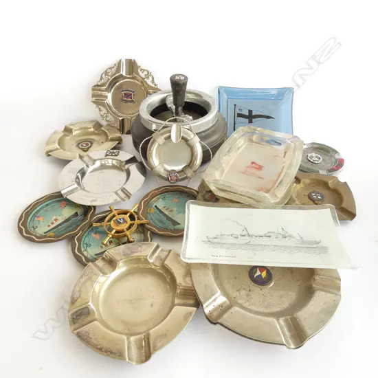 GOOD BOX LOT SHIPPING RELATED ASHTRAYS 