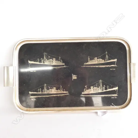 WOODMET SOUVENIR SHIPS TRAY - 460 X 250MM