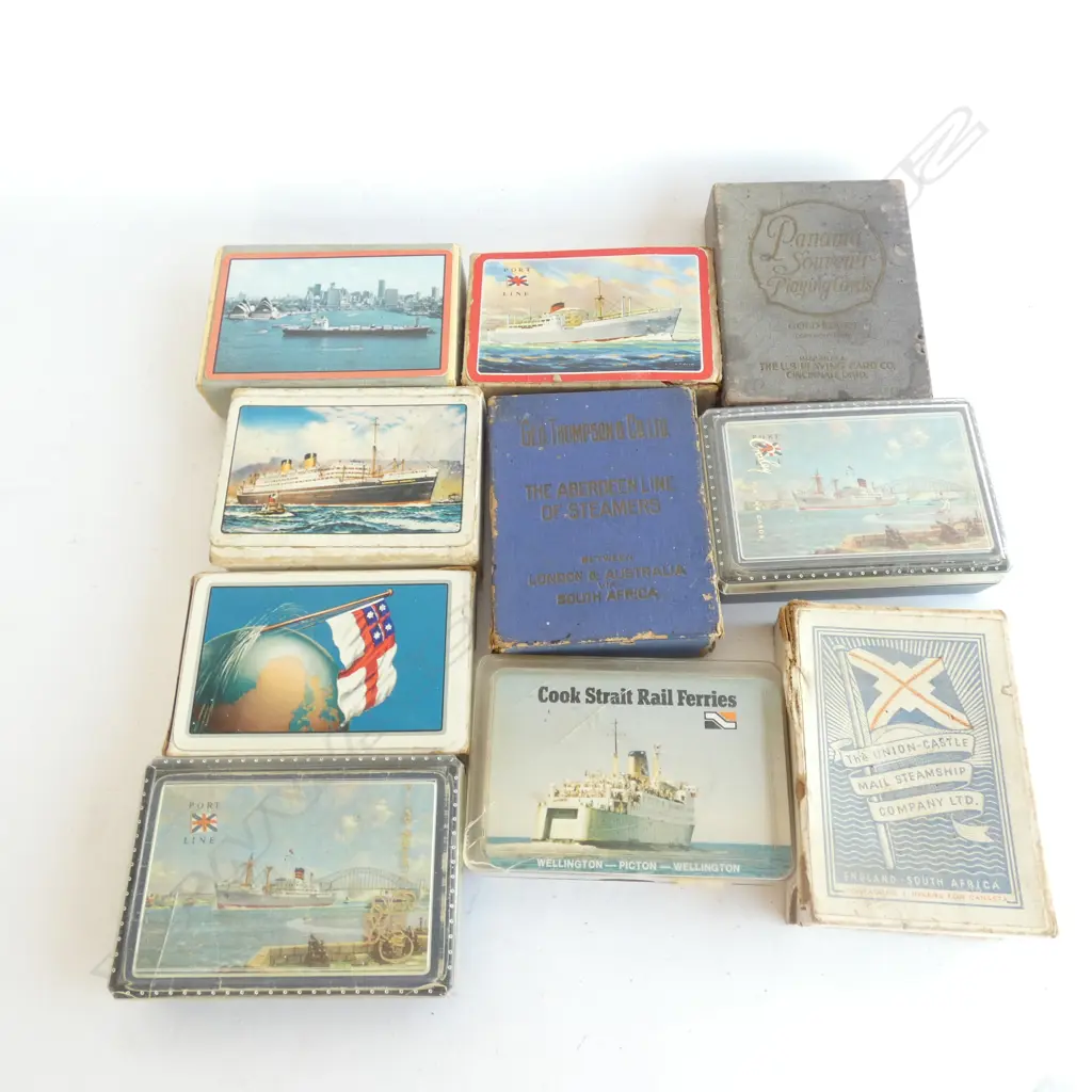 10 PACKS OLD ASST SHIP SOUVENIR PLAYING CARDS  Image 1++