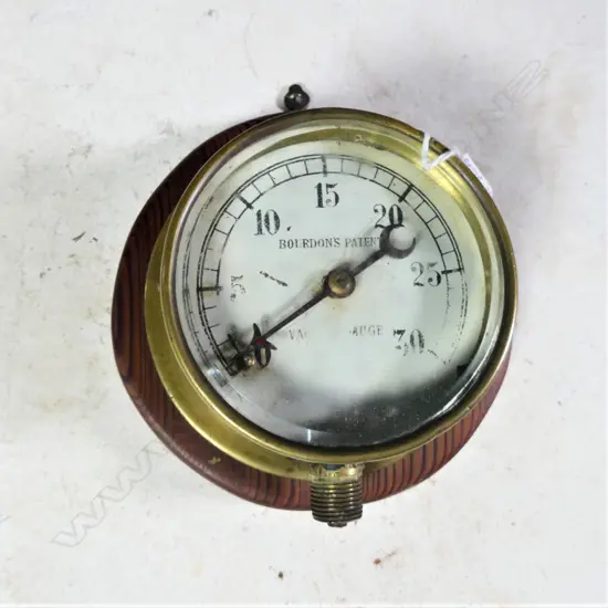 OLD SHIP'S BRASS 'BOUDON'S PATENT' GAUGE Dia.105mm