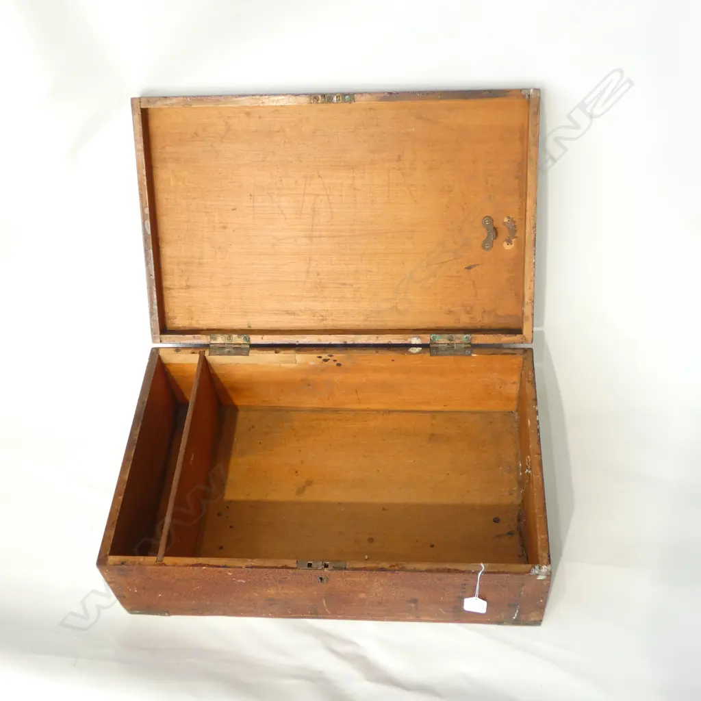 OLD WRITING BOX 'TITOKI' & FLAG TO LID. BRASS CORNERS Image 1++