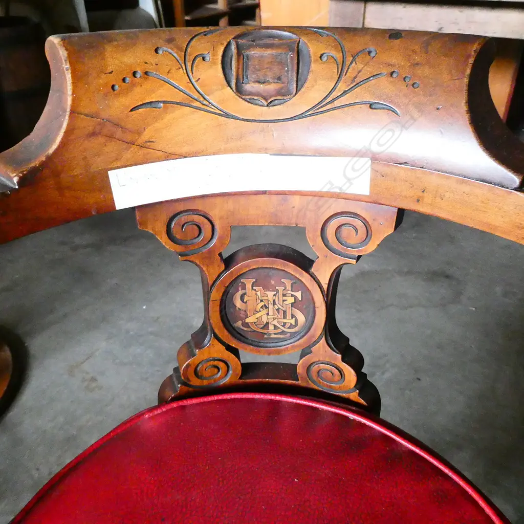 1870/1880's  USSCO LTD REVOLVING CHAIR RED SEAT Image 1++