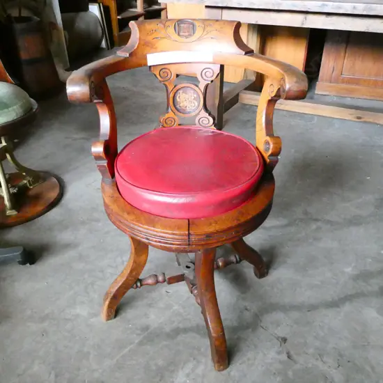1870/1880's  USSCO LTD REVOLVING CHAIR RED SEAT