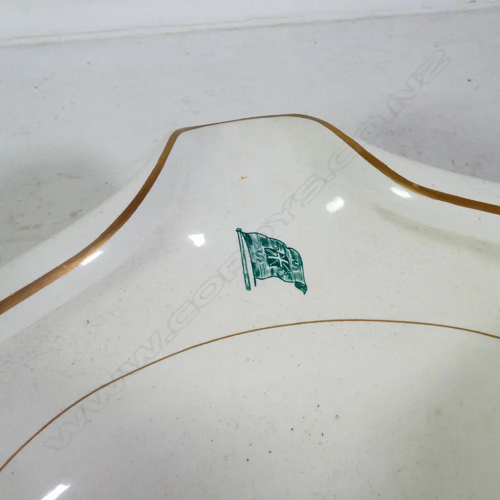 'U.S.S.Co.' 19THC CHINA CABIN HAND BASIN Image 1++