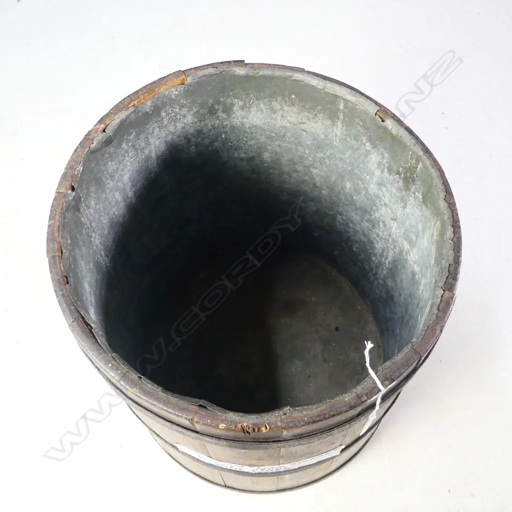 19thC SHIP'S FOOD STORAGE BARRELL ZINC LINED H.560mm Image 1++