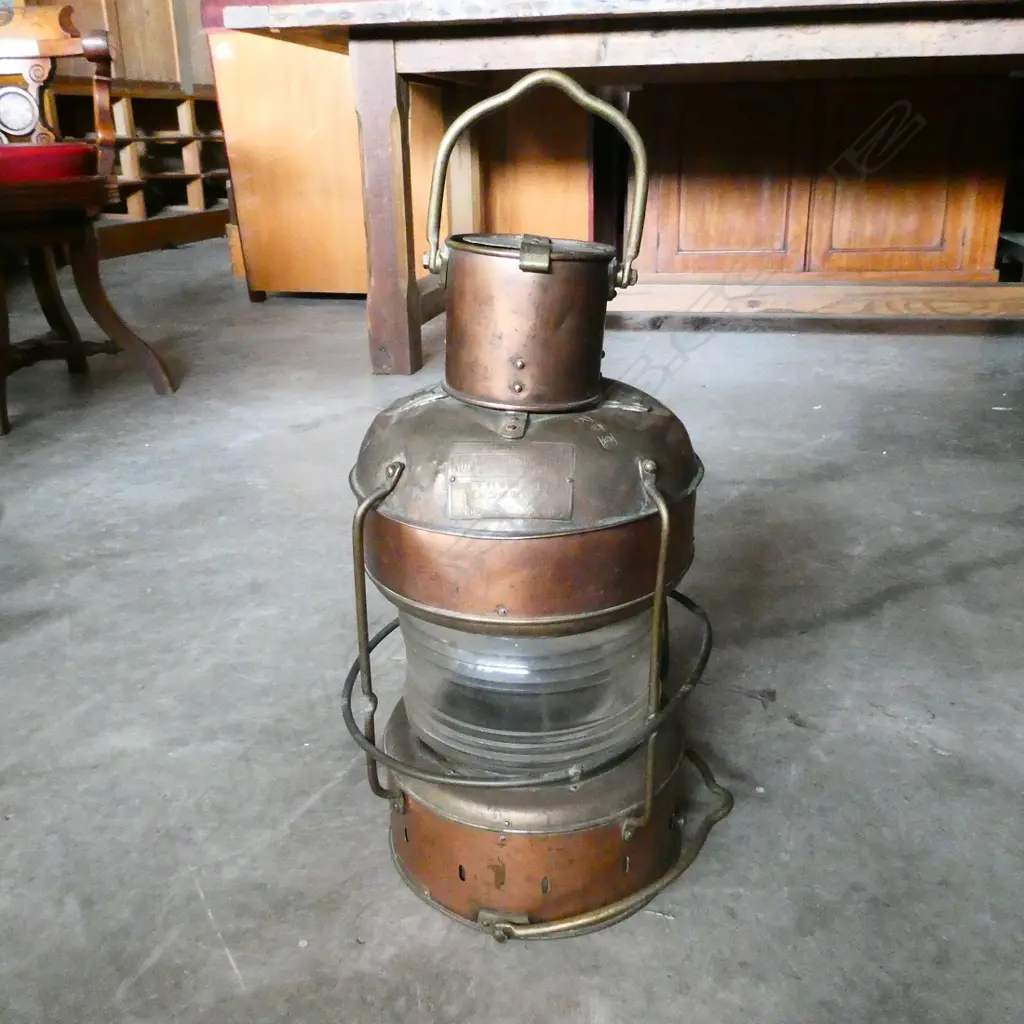 JAPANESE EARLY 20THC COPPER 'NOT UNDER COMMAND' SHIP'S LIGHT  Image 1++