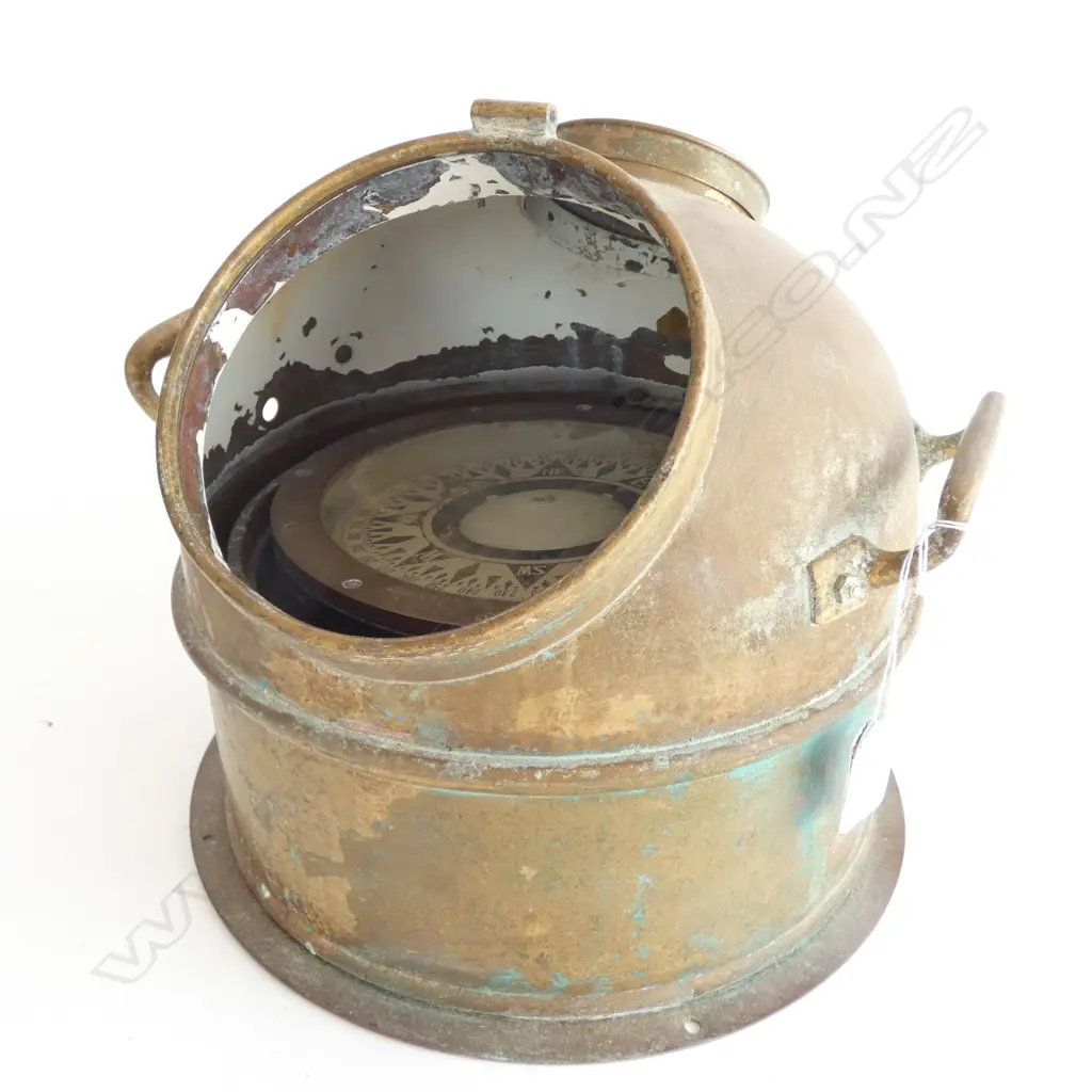 BRASS BINNACLE SHIPS COMPASS - DIA. 250MM Image 1++
