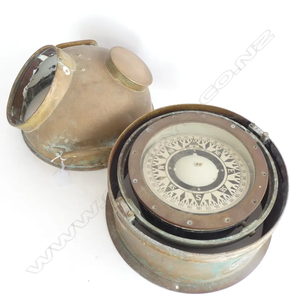 BRASS BINNACLE SHIPS COMPASS - DIA. 250MM Image 1++