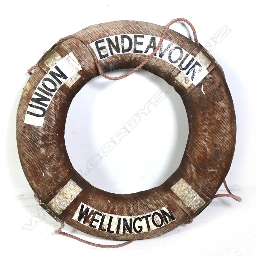SHIPS VINTAGE LIFEBUOY 'UNION ENDEAVOUR WELLINGTON', DIA. 670MM Image 1++