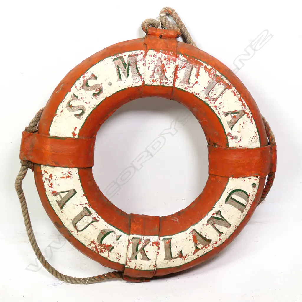 SHIPS VINTAGE LIFEBUOY 'SS MATUA AUCKLAND' - DIA. 480MM Image 1++