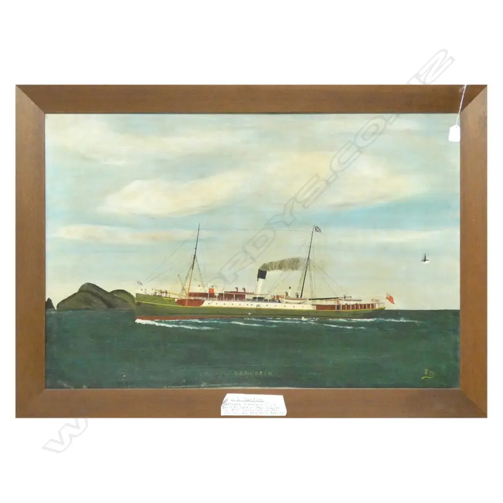 LG FRAMED OIL ON CANVAS - 'SS NGAPUHI.(SIGNED)  910 X 600MM SMALL TEAR TO CANVAS Image 1++