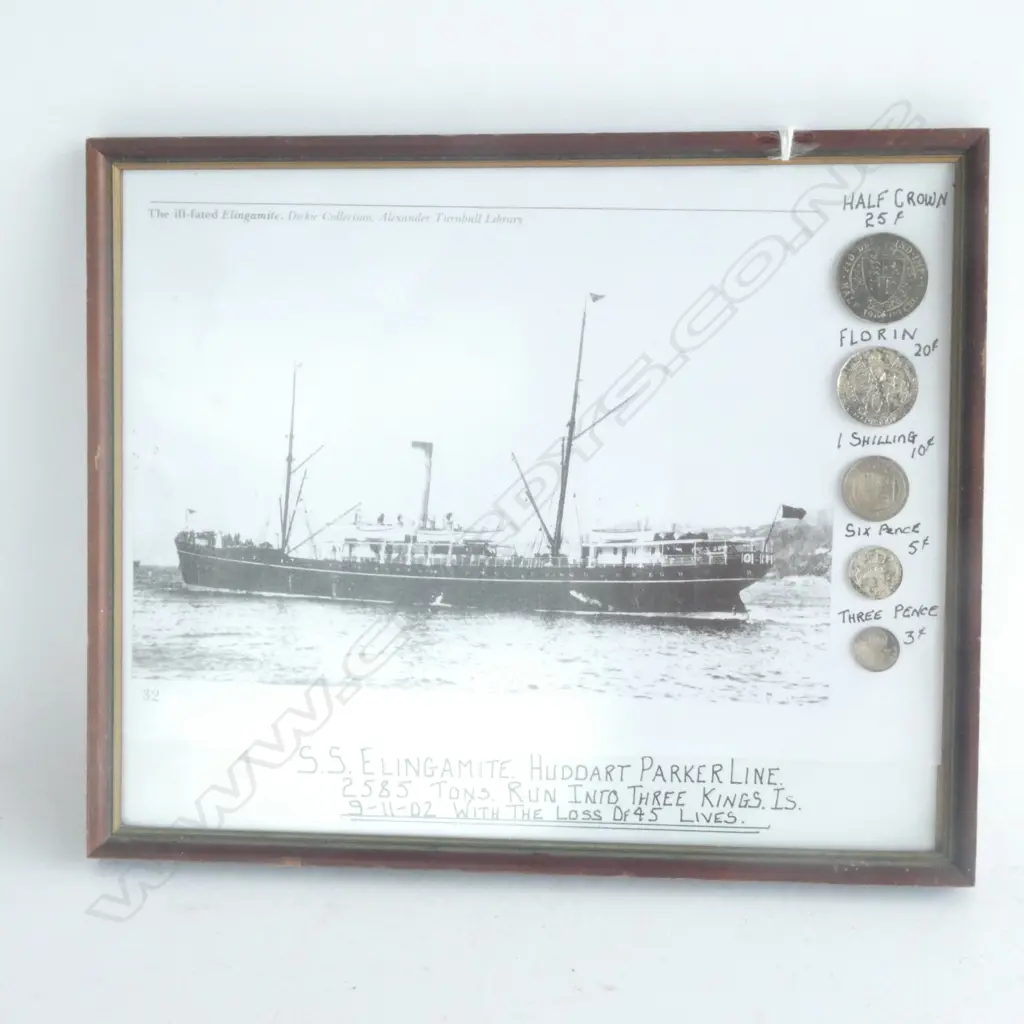 5 ELINGAMITE WRECK COINS HALF CROWN TO THREE PENCE Image 1++