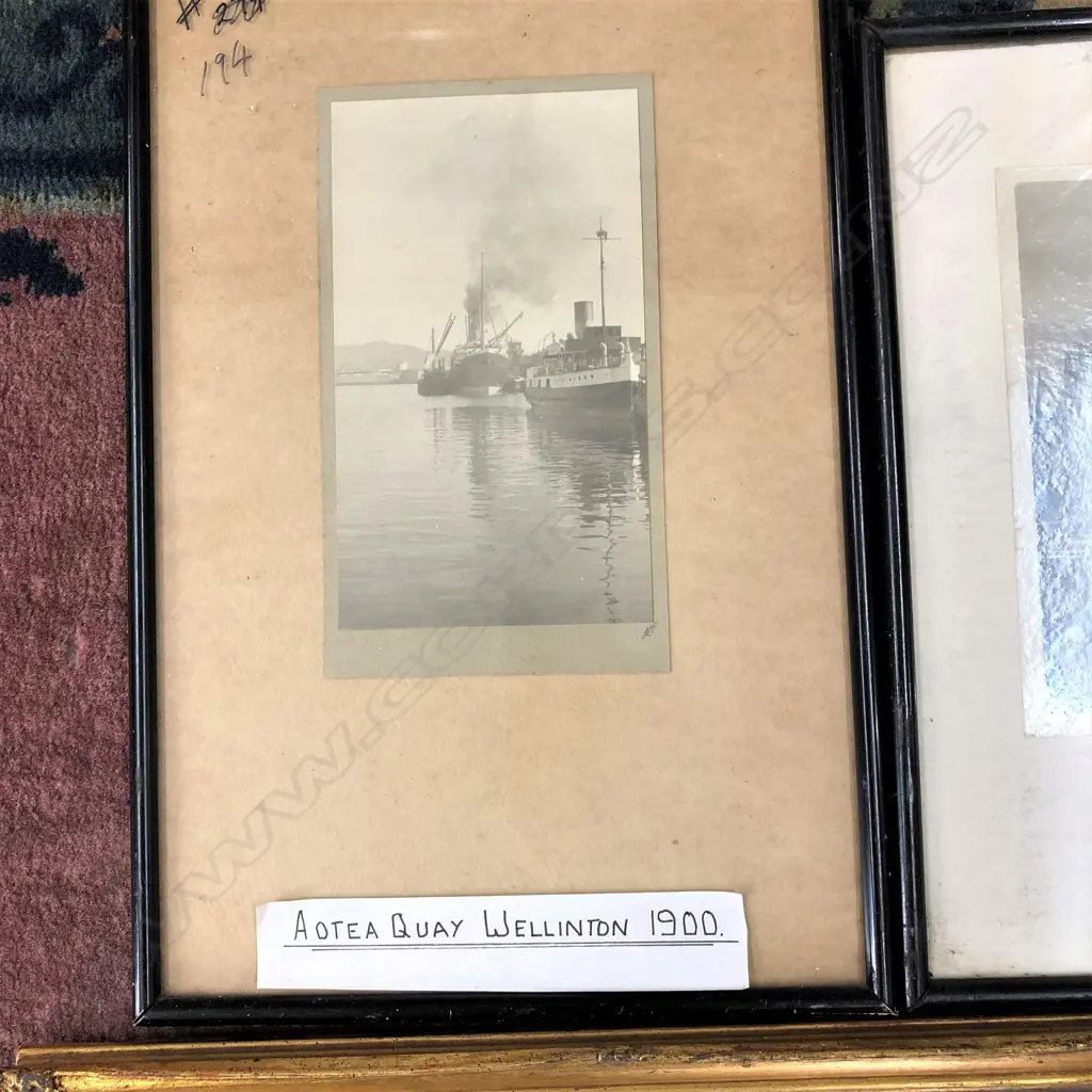 4 FRAMED NAUTICAL PHOTOS/PRINTS INC. RMS MANUGANUI & RMS AWATEA SYDNEY HARBOUR 1936 - LARGEST  400X320MM Image 1++