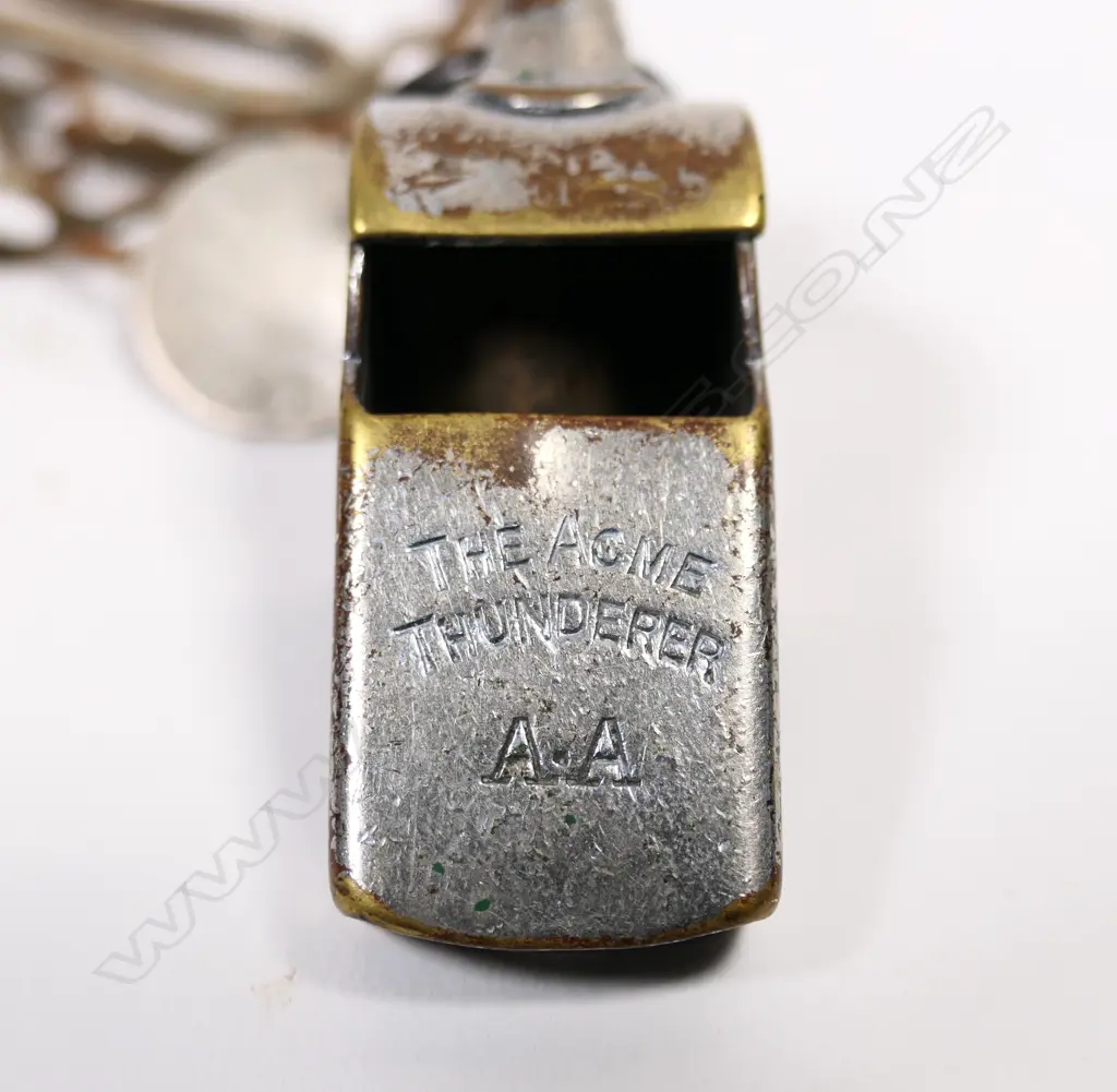 1920's/30's AA traffic control whistle & chain, Image 1++