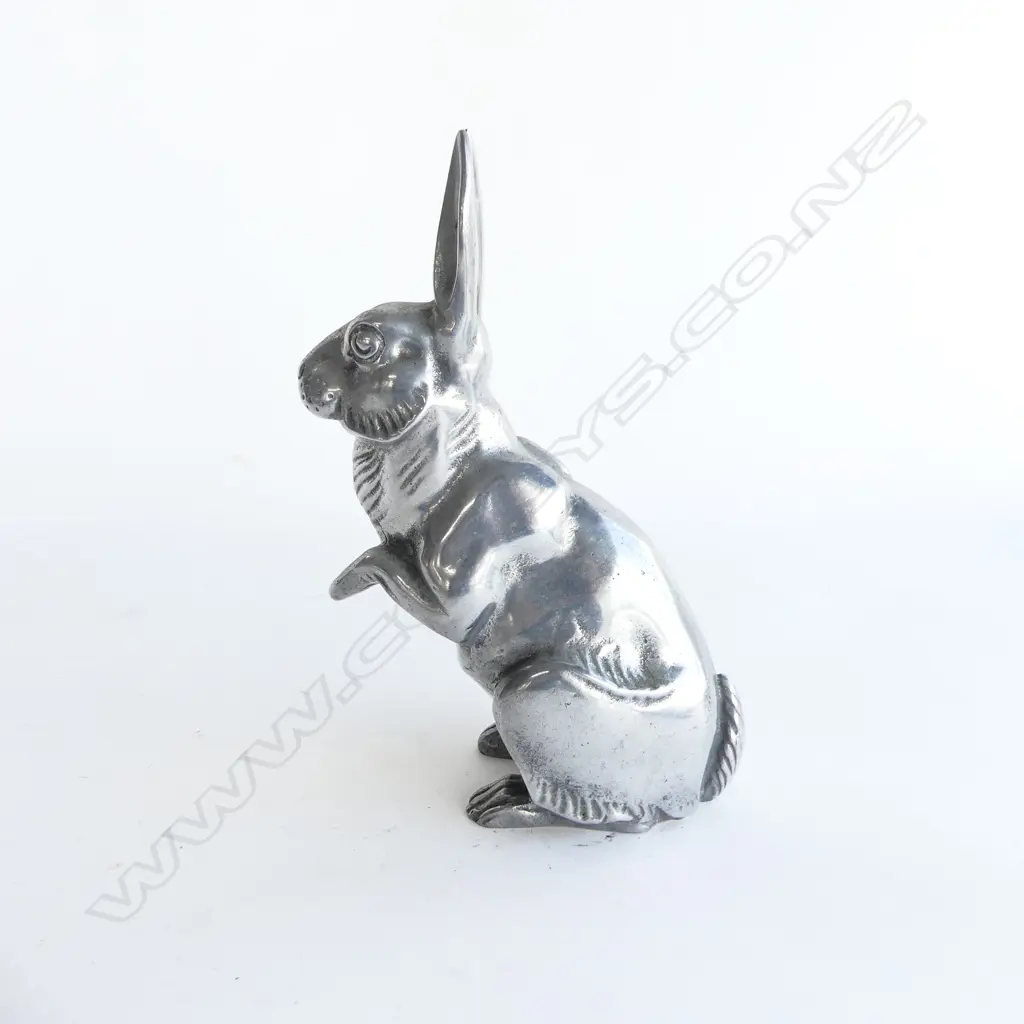 Attributed Greenline Bus Co. chromed hare bus mascot, Image 1++