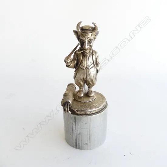 Vintage chromed ‘Lucifer Golfing Society’ devil car mascot,