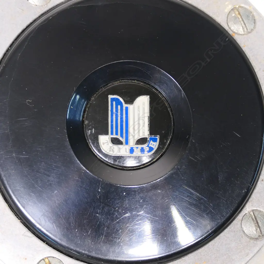 Triumph ‘Moto-Lita’ racing car steering wheel wood and chrome, Image 1++
