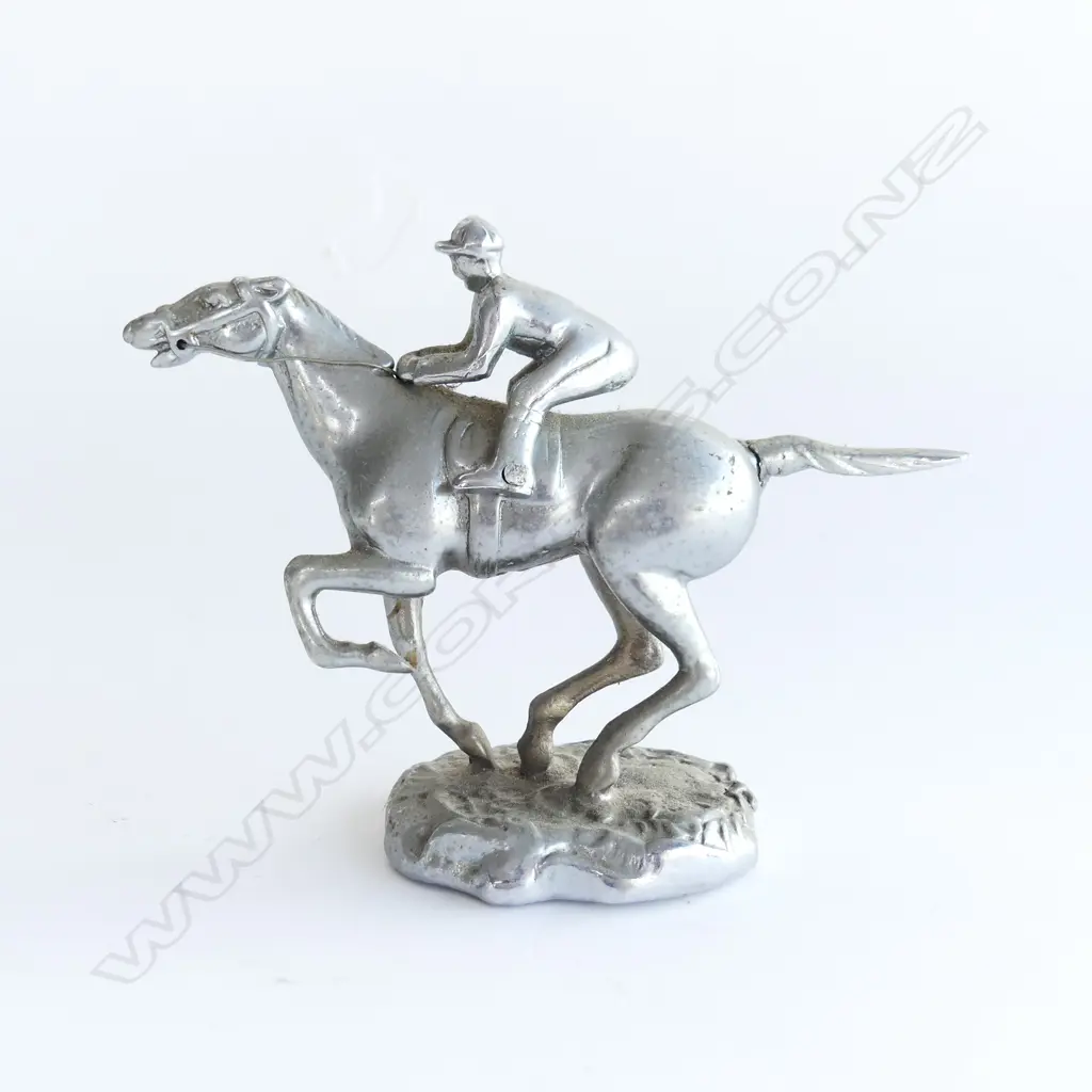 Chromed race horse and jockey car mascot, Image 1++