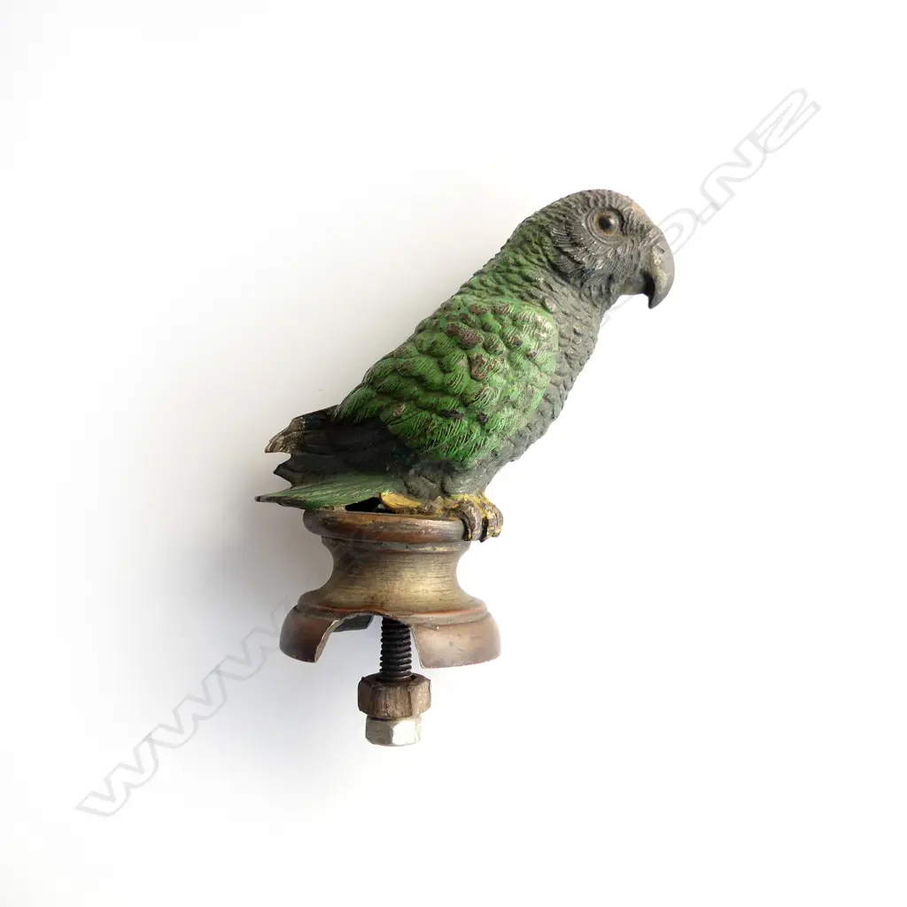 Heavy metal painted budgerigar car mascot, Image 1++