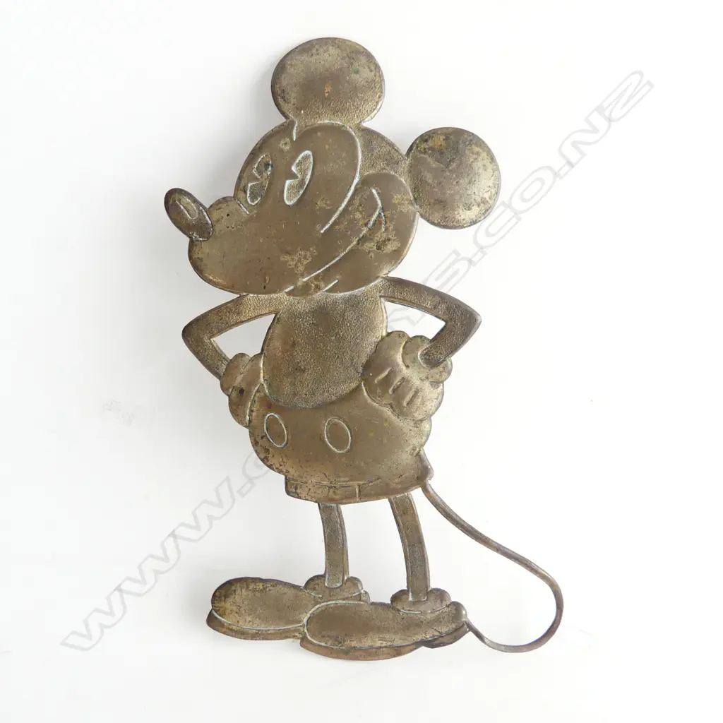 Rare early type copper/bronze Mickey Mouse American car mascot, Image 1++
