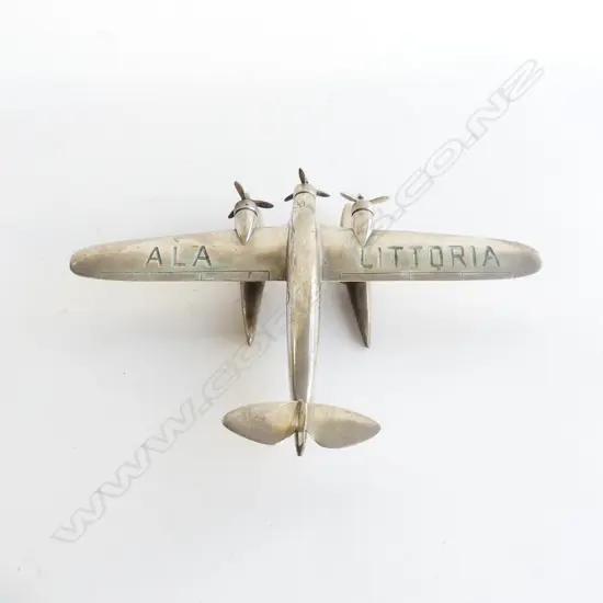 A c.1930s Italian Ala Littoral airways silver plate float plane,
