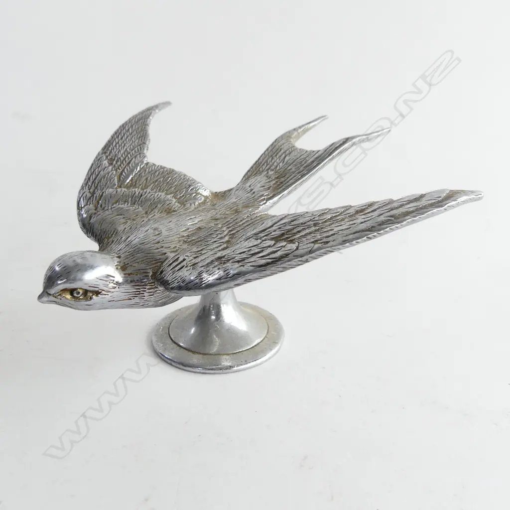 Chrome swallow bird car mascot, Image 1++