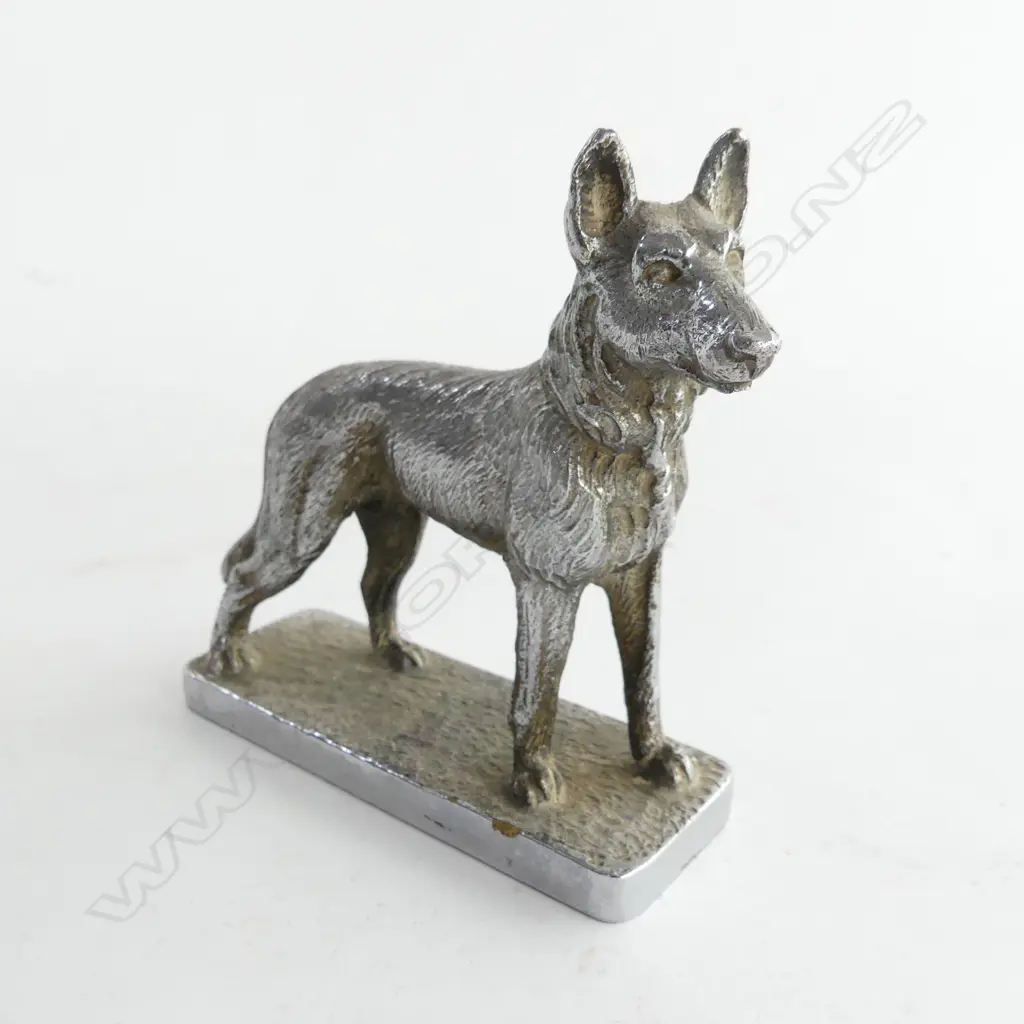 Chrome German Shepherd dog car mascot, Image 1++