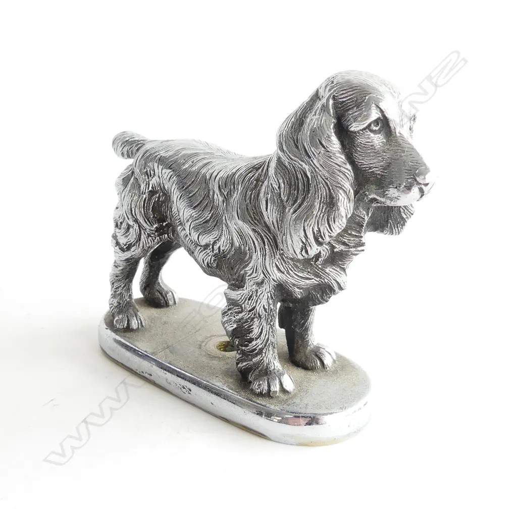 Chromed Cocker Spaniel dog car mascot, Image 1++