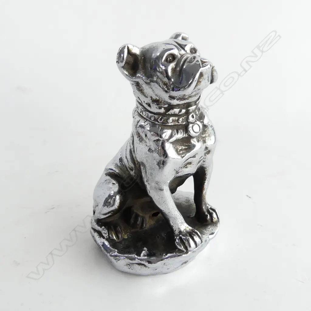 Chrome bulldog car mascot stamped ‘Bofill’, Image 1++