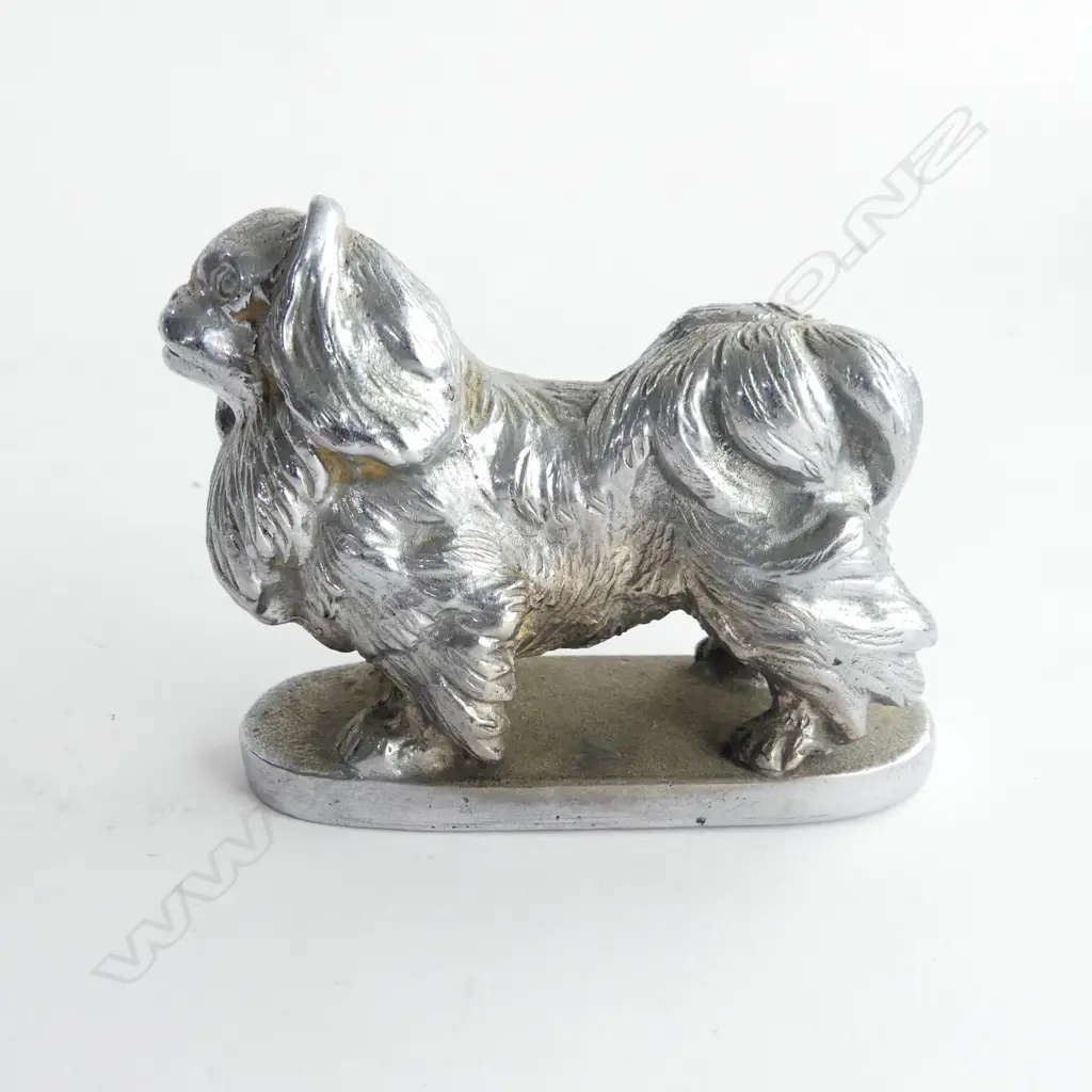 Chromed Pekinese dog car mascot, Image 1++