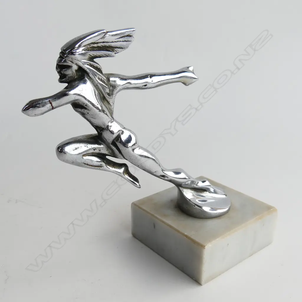 Chrome Pontiac running Indian mascot, Image 1++