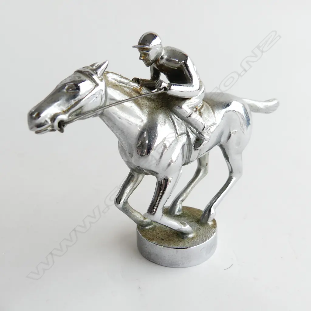 Chrome jockey & horse car mascot, Image 1++