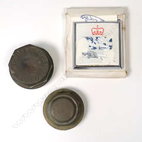 Two vintage radiator caps,